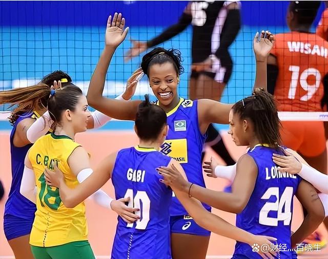 巴西队在排球比赛中逆转获胜，锁定金牌